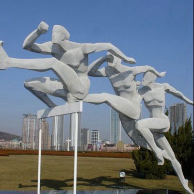 不锈钢玩雪橇   广场人物雕塑 (7)