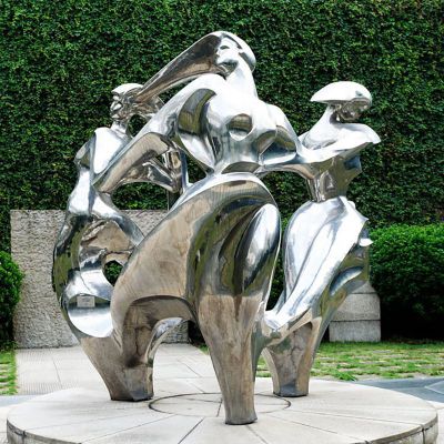 抽象女人雕塑，不锈钢景观雕塑