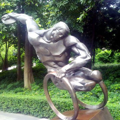 公园景观雕塑，不锈钢运动人物雕塑