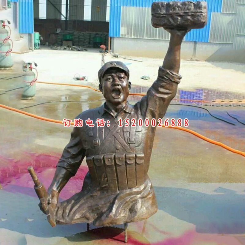 董存瑞铜雕，校园英雄铜雕