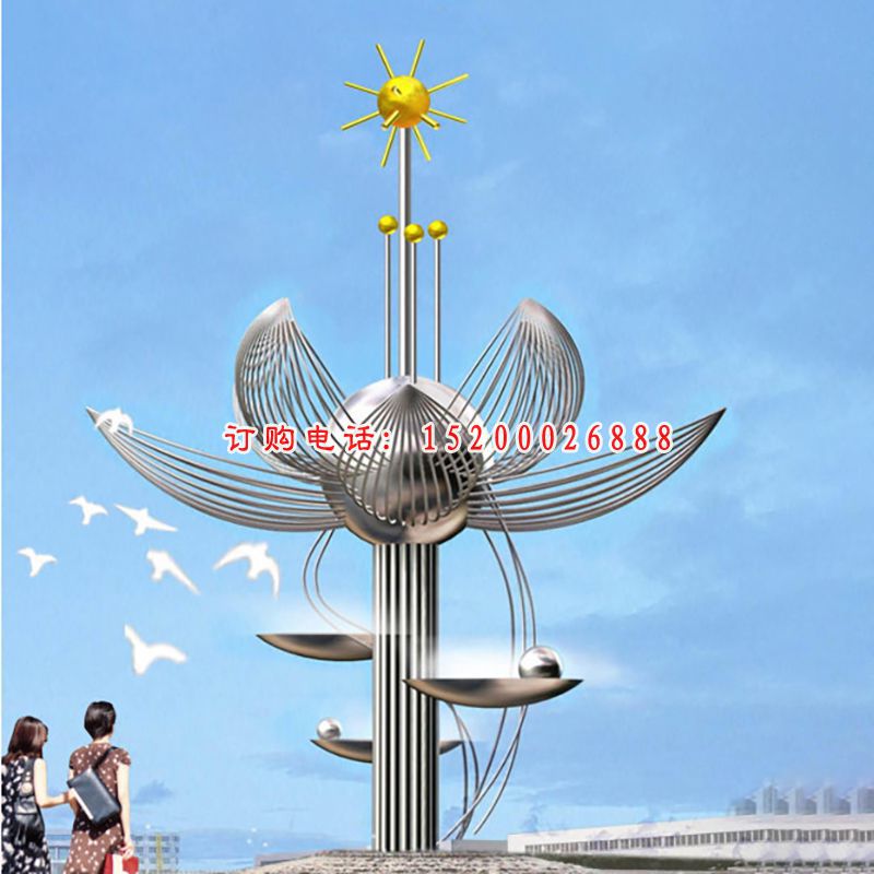 花开盛世不锈钢雕塑，广场不锈钢雕塑