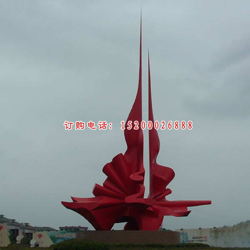 不锈钢抽象火炬雕塑，不锈钢广场抽象雕塑