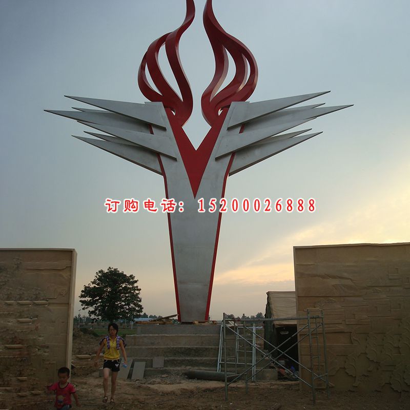 不锈钢火炬雕塑，广场火炬不锈钢雕塑