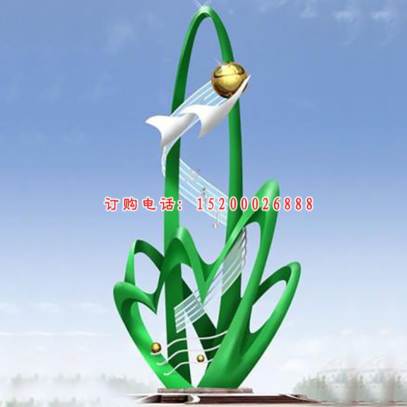 不锈钢树叶雕塑   广场景观摆件