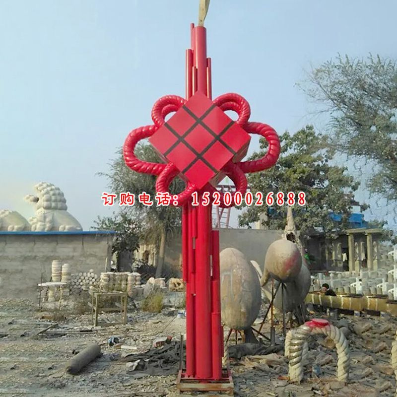中国结雕塑，不锈钢广场雕塑 (2)