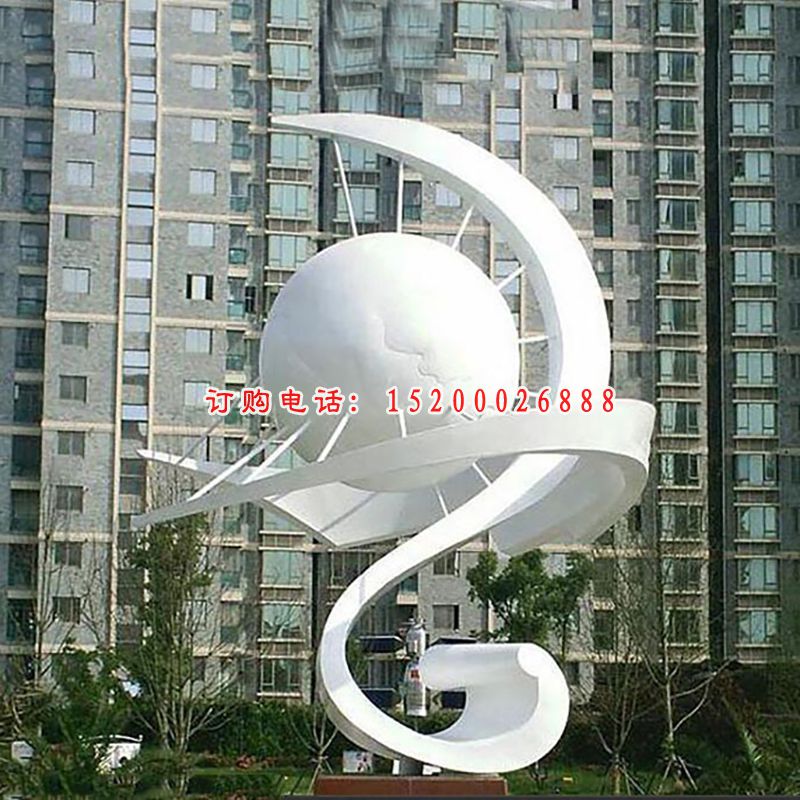 创意抽象太阳景观，不锈钢雕塑
