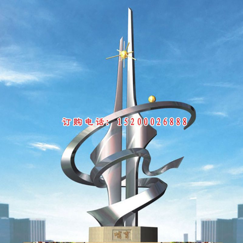 不锈钢孕育指环  广场景观雕塑