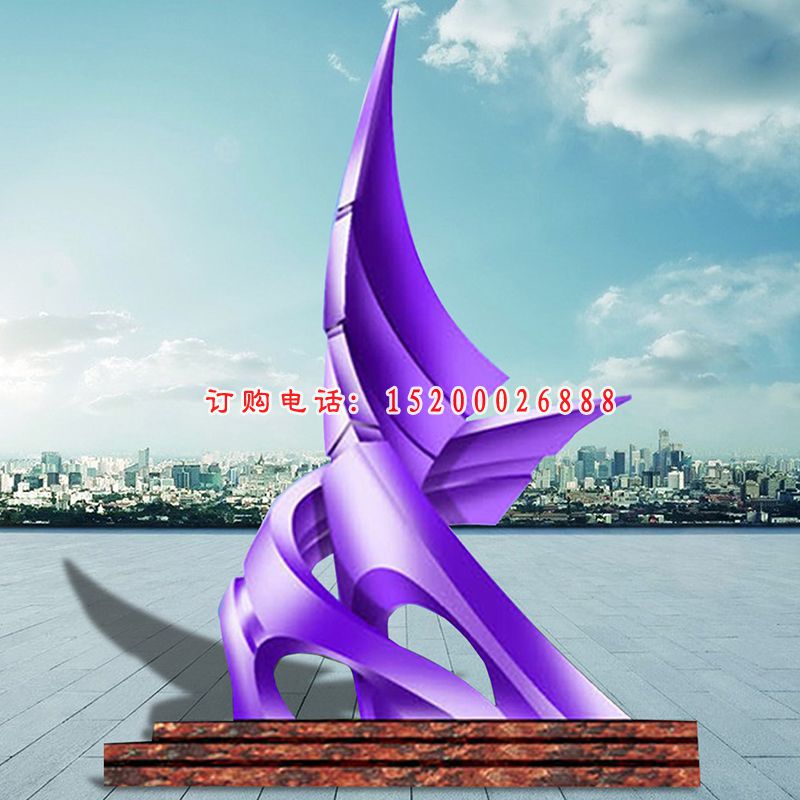 不锈钢抽象船帆雕塑 海边不锈钢雕塑 (2)