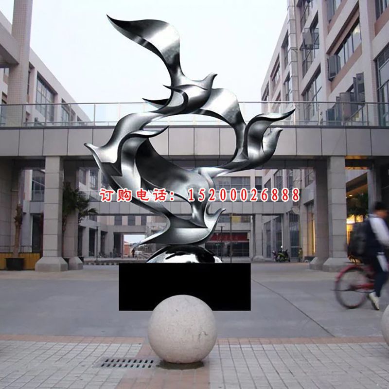 不锈钢起飞雕塑，校园不锈钢雕塑