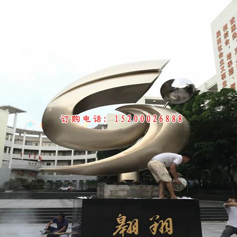 不锈钢翱翔雕塑，广场景观雕塑