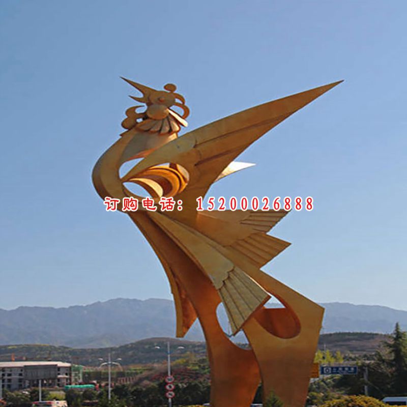 不锈钢翱翔天空  公园动物摆件