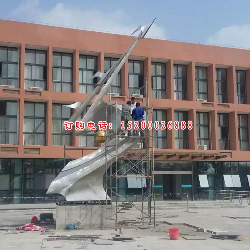 不锈钢飞向明天雕塑，不锈钢校园雕塑 (1)