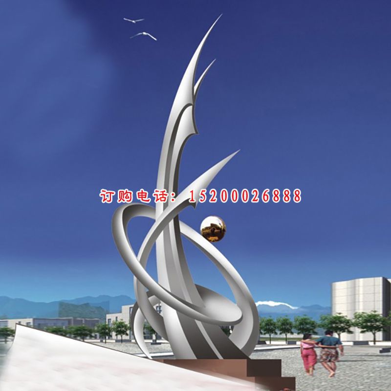 不锈钢卓越雕塑，校园景观摆件