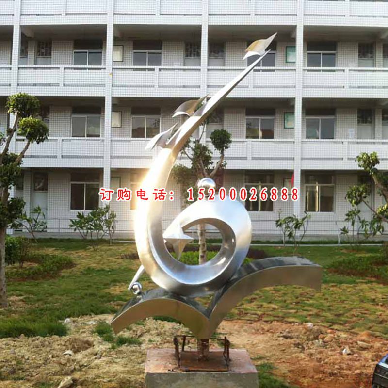 飞向未来-不锈钢学校雕塑