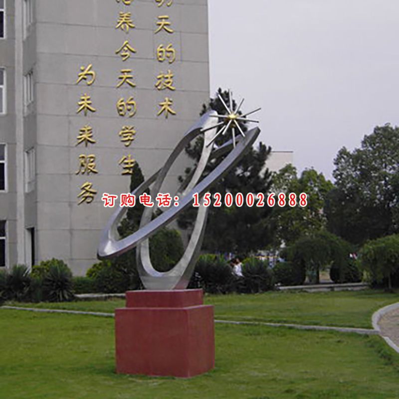 不锈钢抽象雕塑，不锈钢企业雕塑，不锈钢校园雕塑