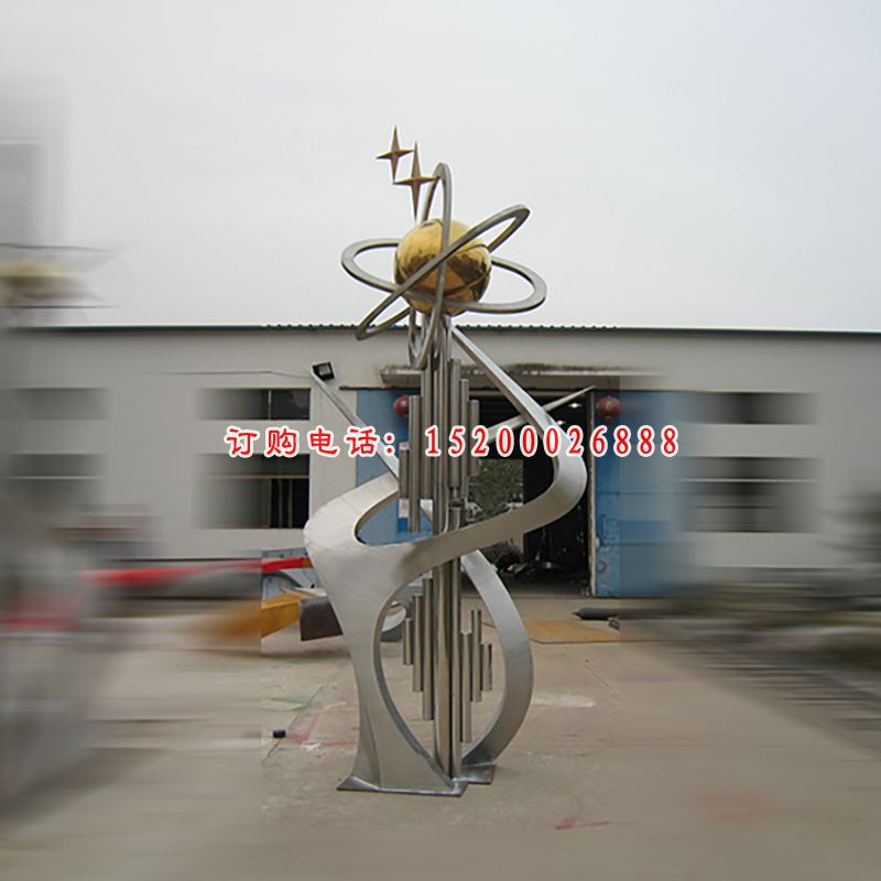 不锈钢抽象雕塑  企业景观雕塑