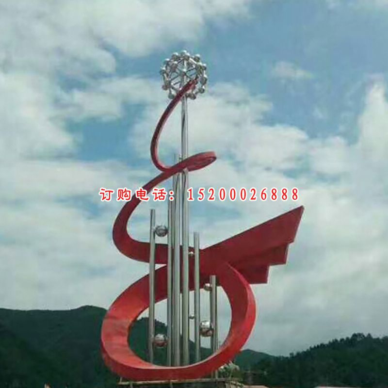 不锈钢抽象科技指环   广场景观雕塑