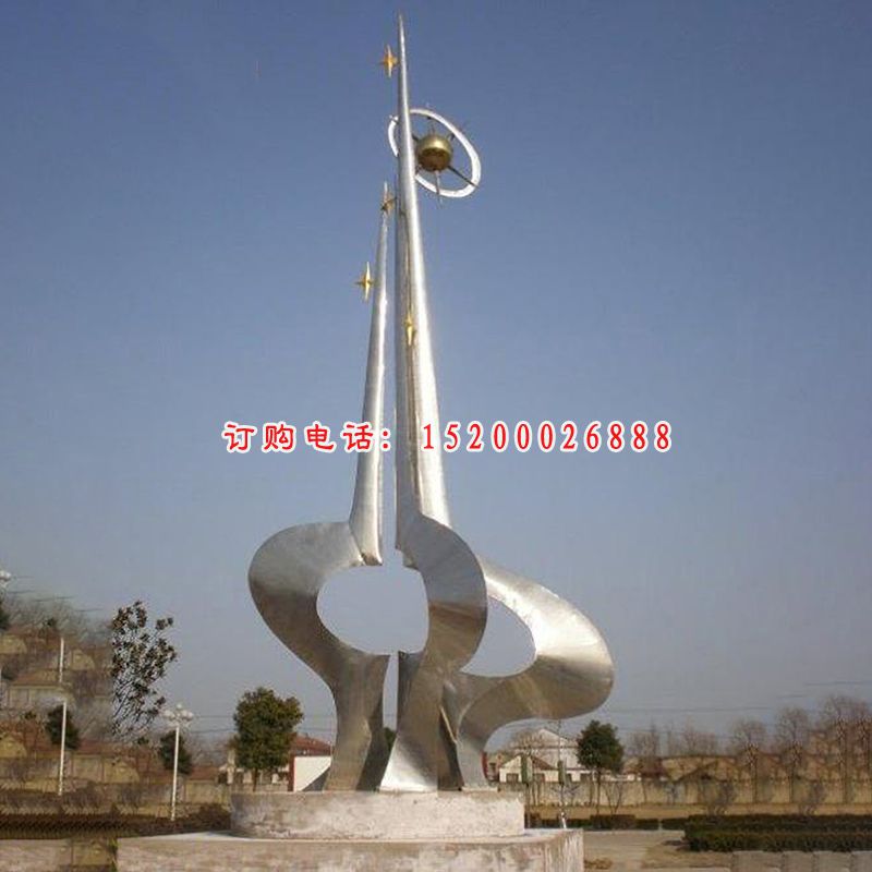不锈钢抽象科技指环  广场景观雕塑