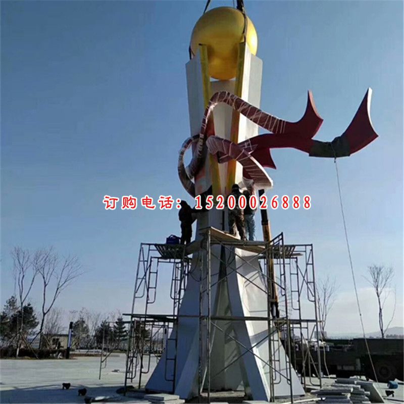 不锈钢科技指环  广场景观雕塑