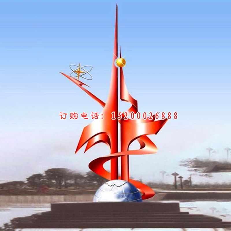 不锈钢放飞理想，不锈钢企业抽象雕塑