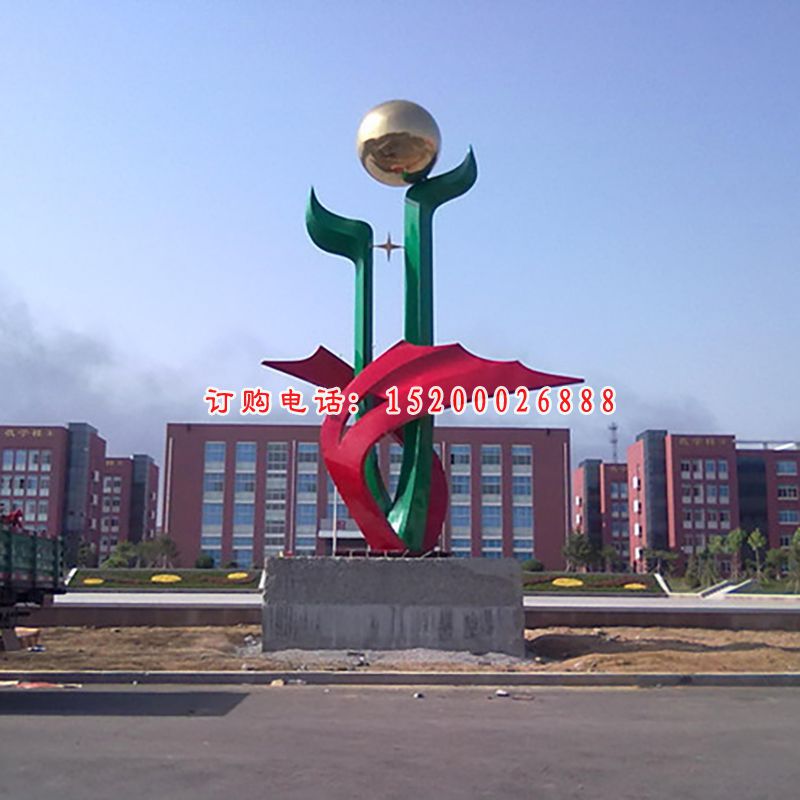 学校不锈钢雕塑，中学校园雕塑