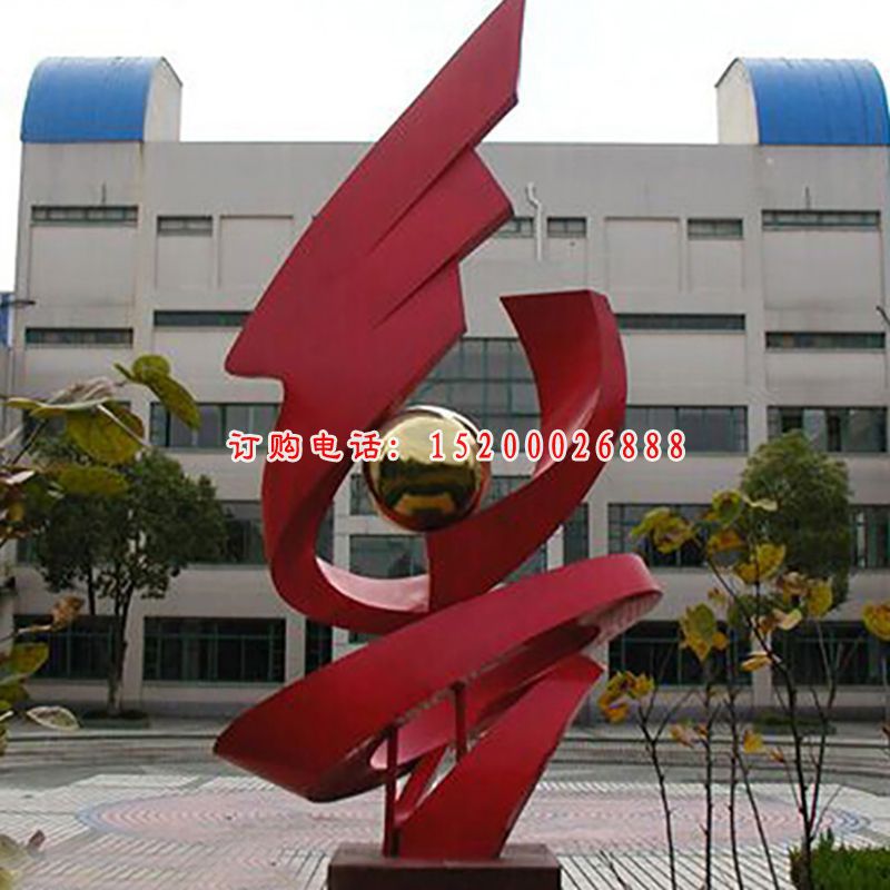 不锈钢起舞抽象人物雕塑 广场景观雕塑 (1)