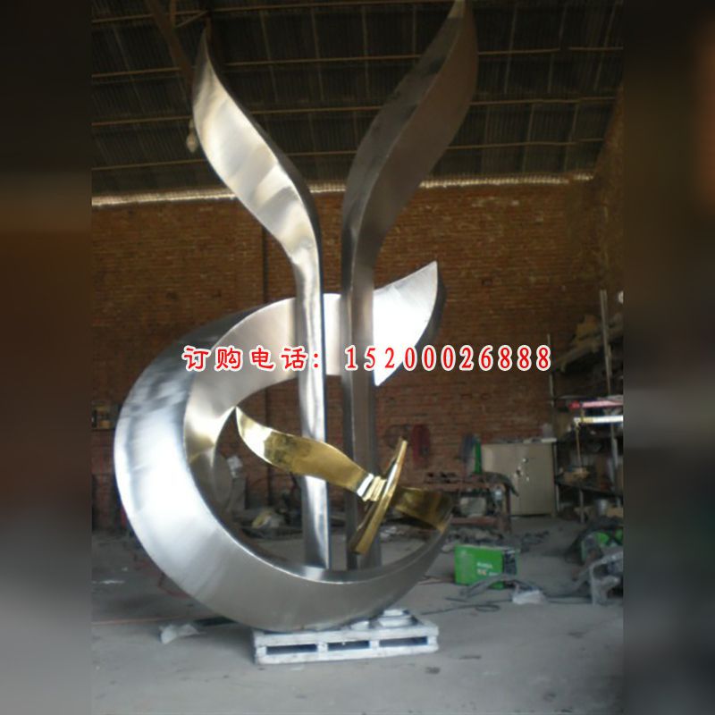 发芽不锈钢雕塑，不锈钢公园雕塑