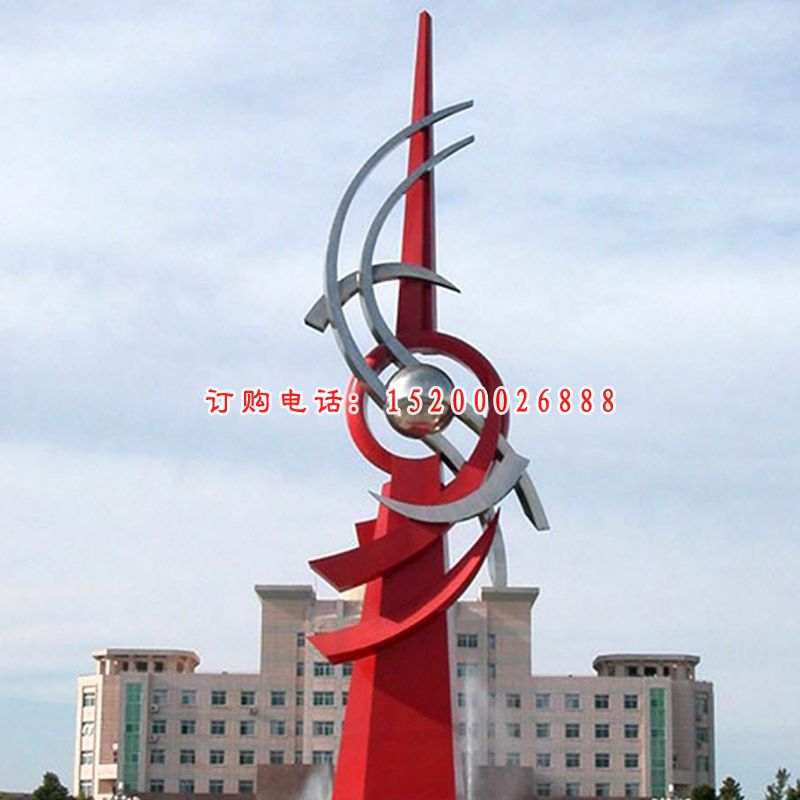 不锈钢时间升华  企业景观雕塑 (1)