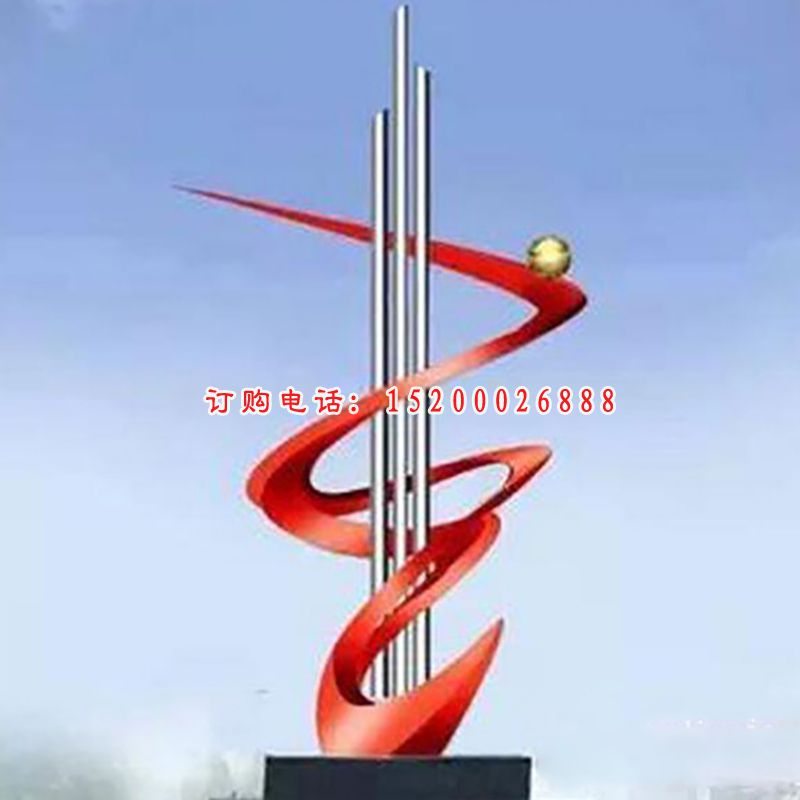 不锈钢腾飞雕塑 校园景观雕塑 (1)