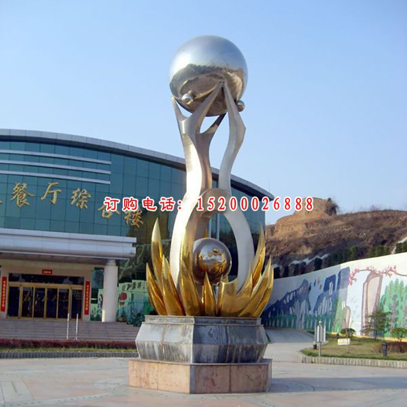 不锈钢团结雕塑，学校景观雕塑