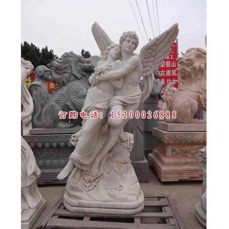 爱神石雕，汉白玉天使石雕