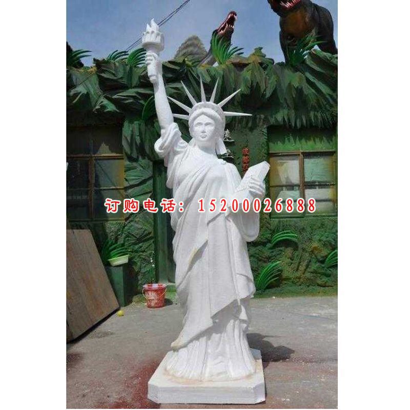 大理石自由女神像   石雕人物摆件
