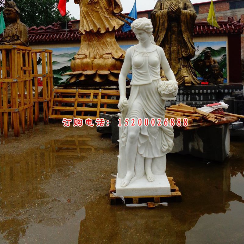 汉白玉美女雕塑，西方人物石雕 (3)