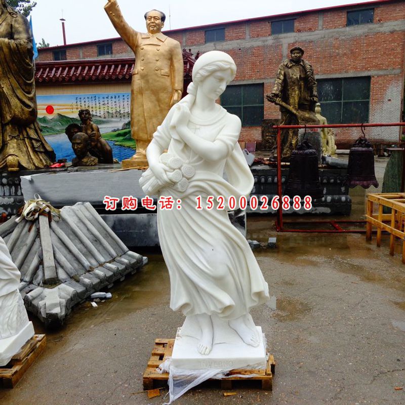 汉白玉美女雕塑，西方人物石雕 (6)