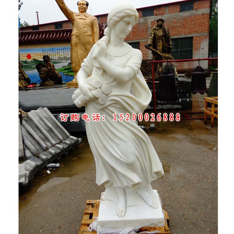 汉白玉美女雕塑，西方人物石雕 (7)