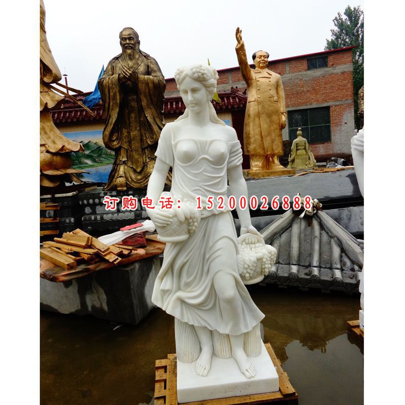 汉白玉美女雕塑，西方人物石雕 (9)