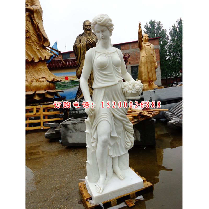 汉白玉美女雕塑，西方人物石雕 (10)