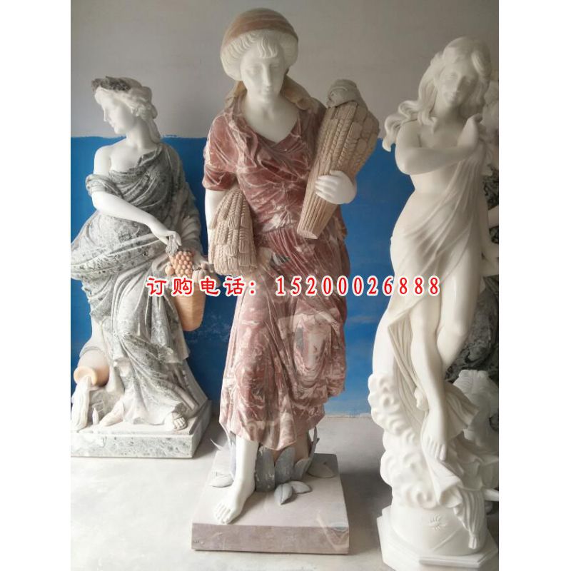 汉白玉美女雕塑，西方人物石雕 (2)