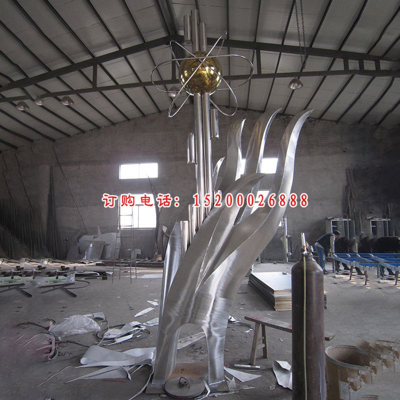 不锈钢景观雕塑，抽象景观雕塑
