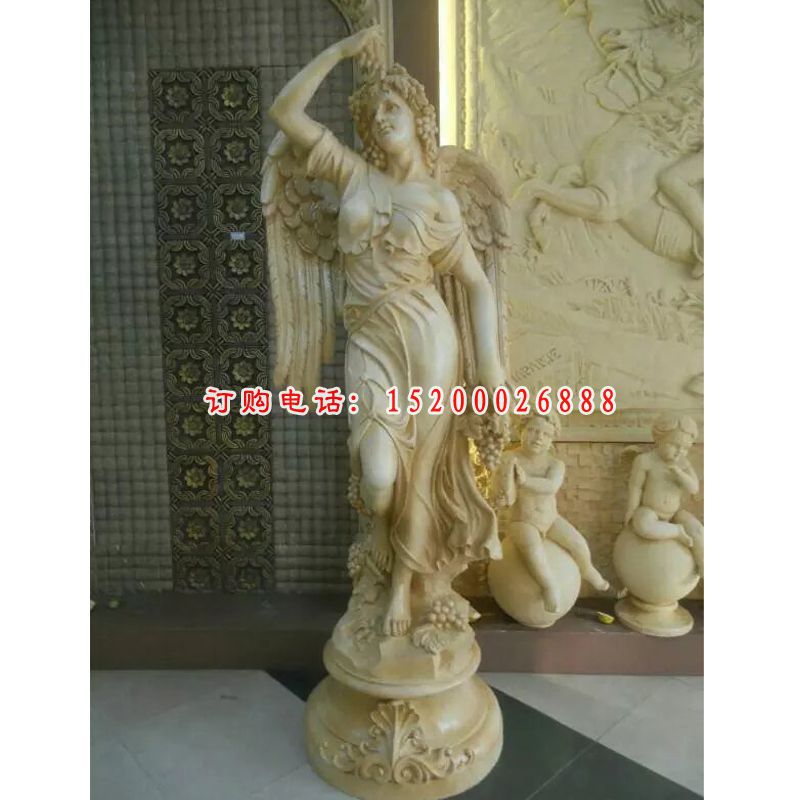 石雕天使美女，广场人物景观雕塑 (3)