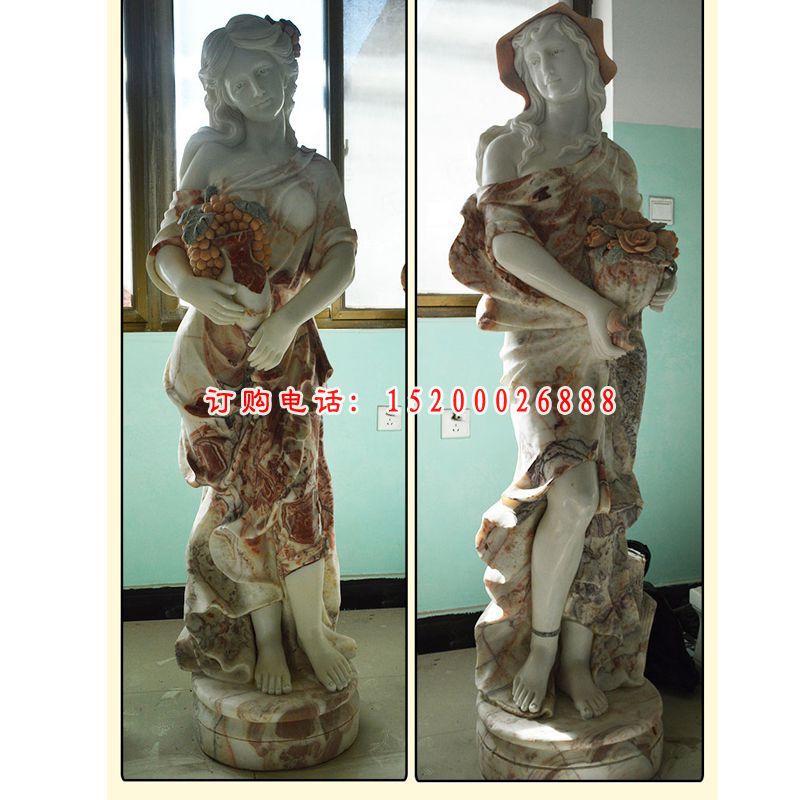 四季女神石雕，西方人物石雕