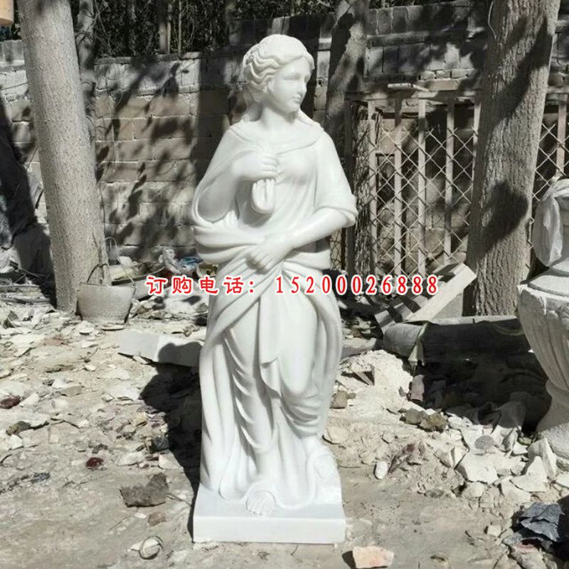 西方美女石雕，汉白玉西方人物雕塑 (2)