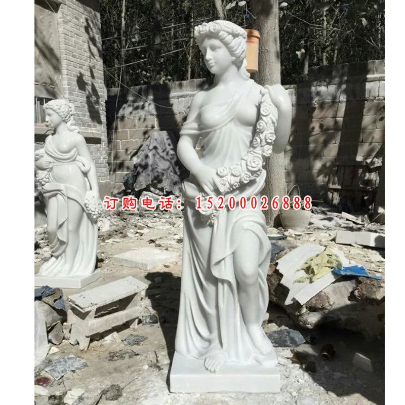 西方美女石雕，汉白玉西方人物雕塑 (1)