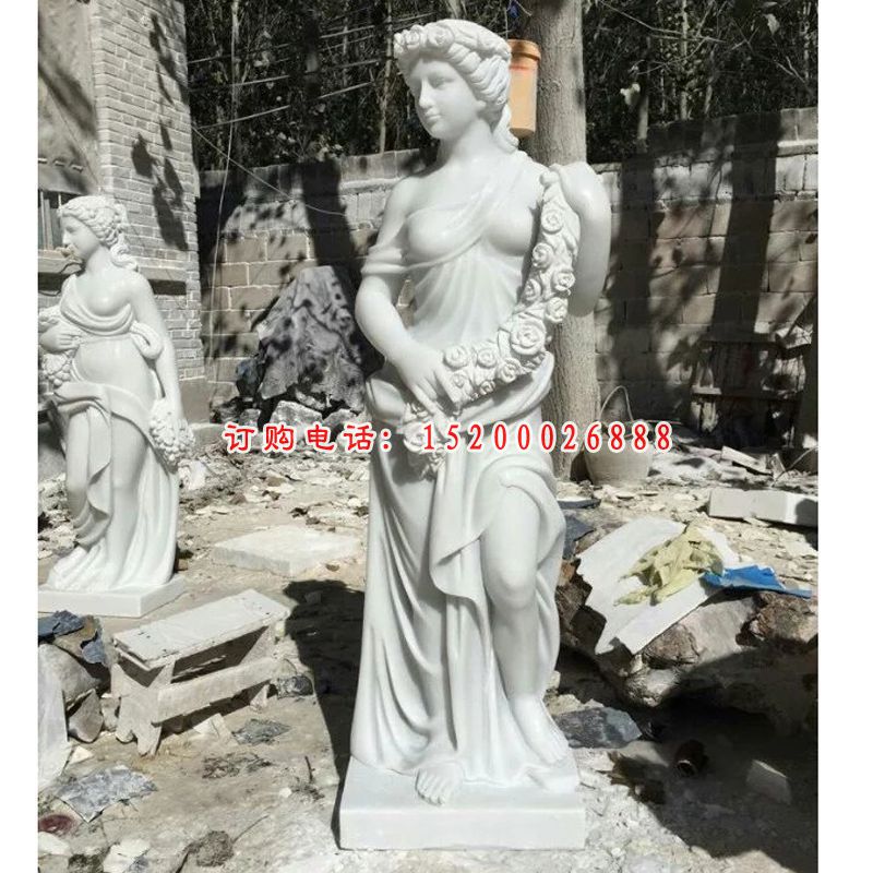 西方美女石雕，汉白玉西方人物雕塑 (3)