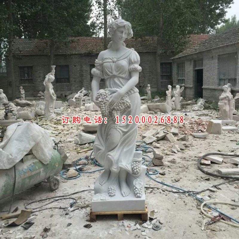 西方美女石雕，汉白玉西方人物雕塑 (5)