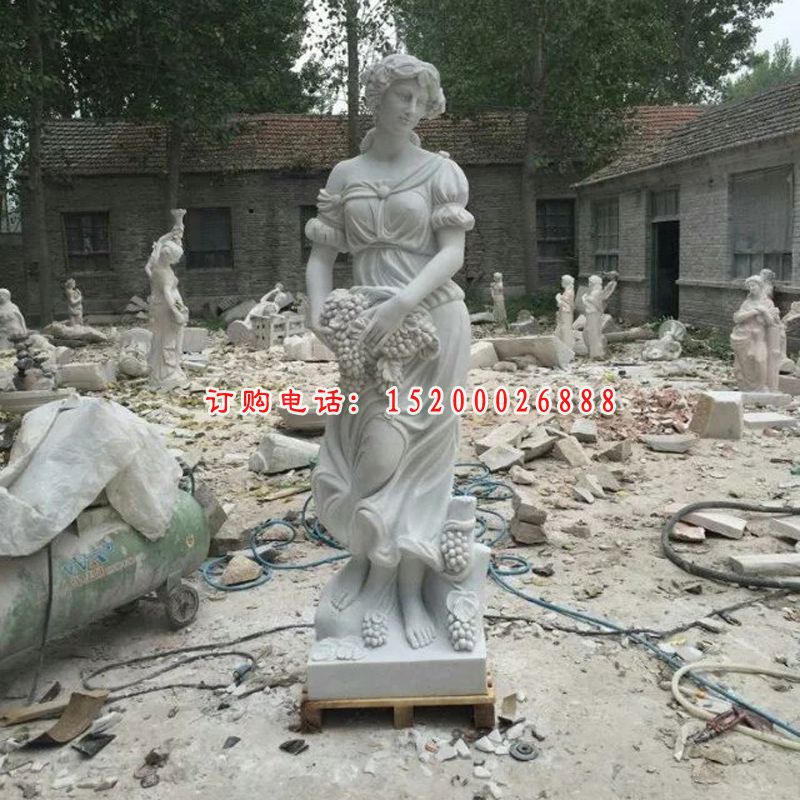 西方美女石雕，汉白玉西方人物雕塑 (6)