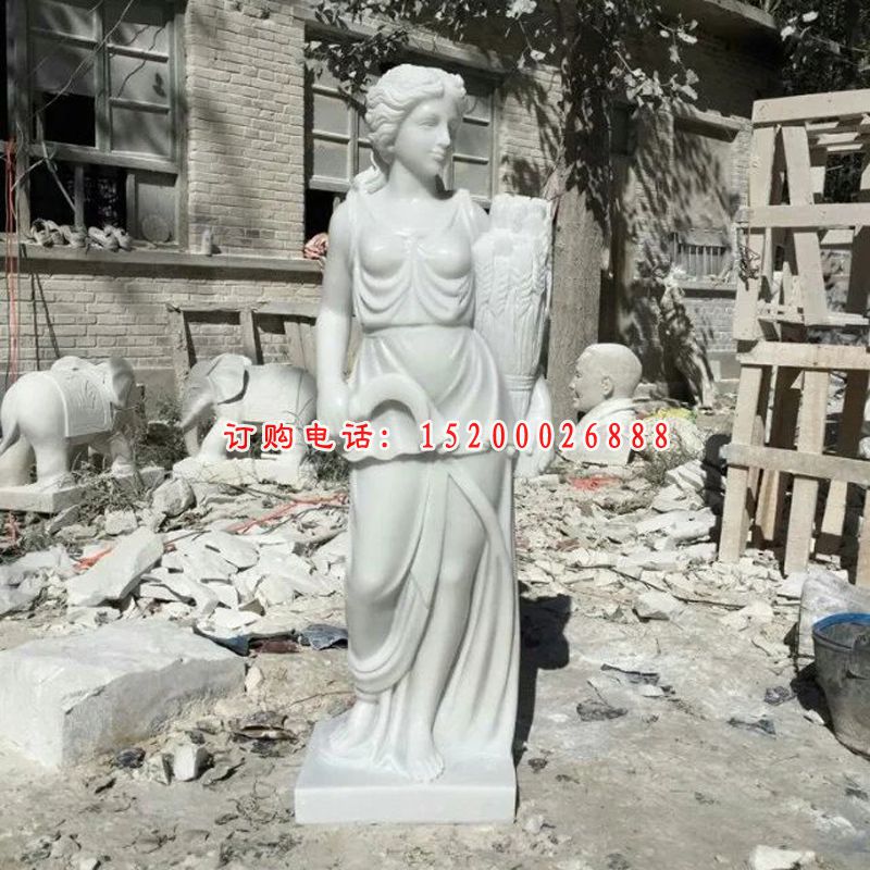 西方美女石雕，汉白玉西方人物雕塑 (7)