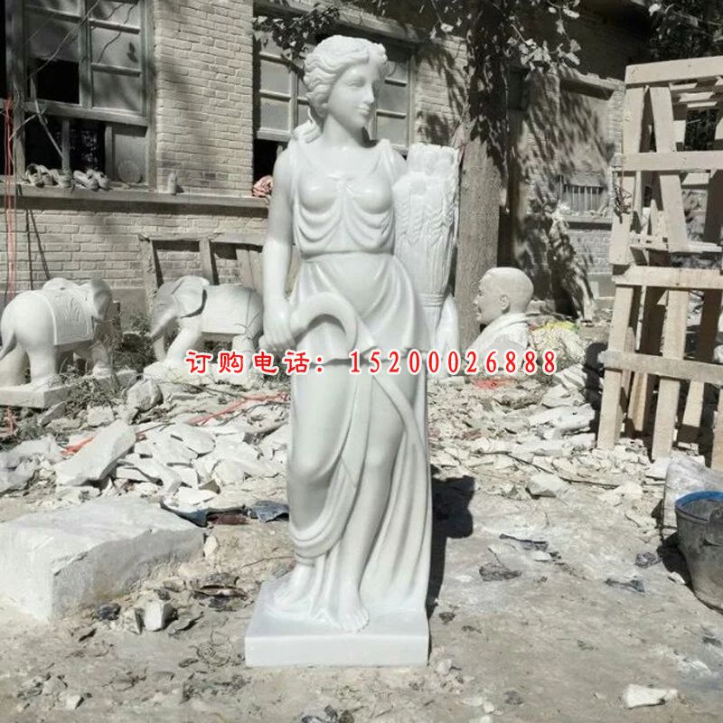 西方美女石雕，汉白玉西方人物雕塑 (9)