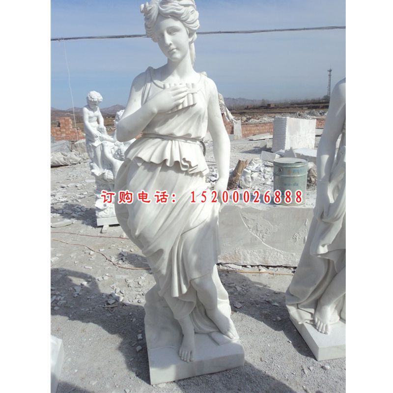 西方美女石雕，汉白玉人物雕塑 (1)