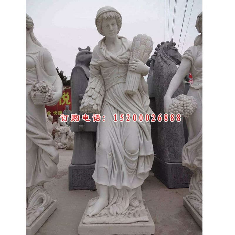 西方美女石雕，汉白玉人物石雕 (17)